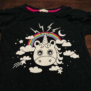 Unicorn Graphic Kids Shirt - Black